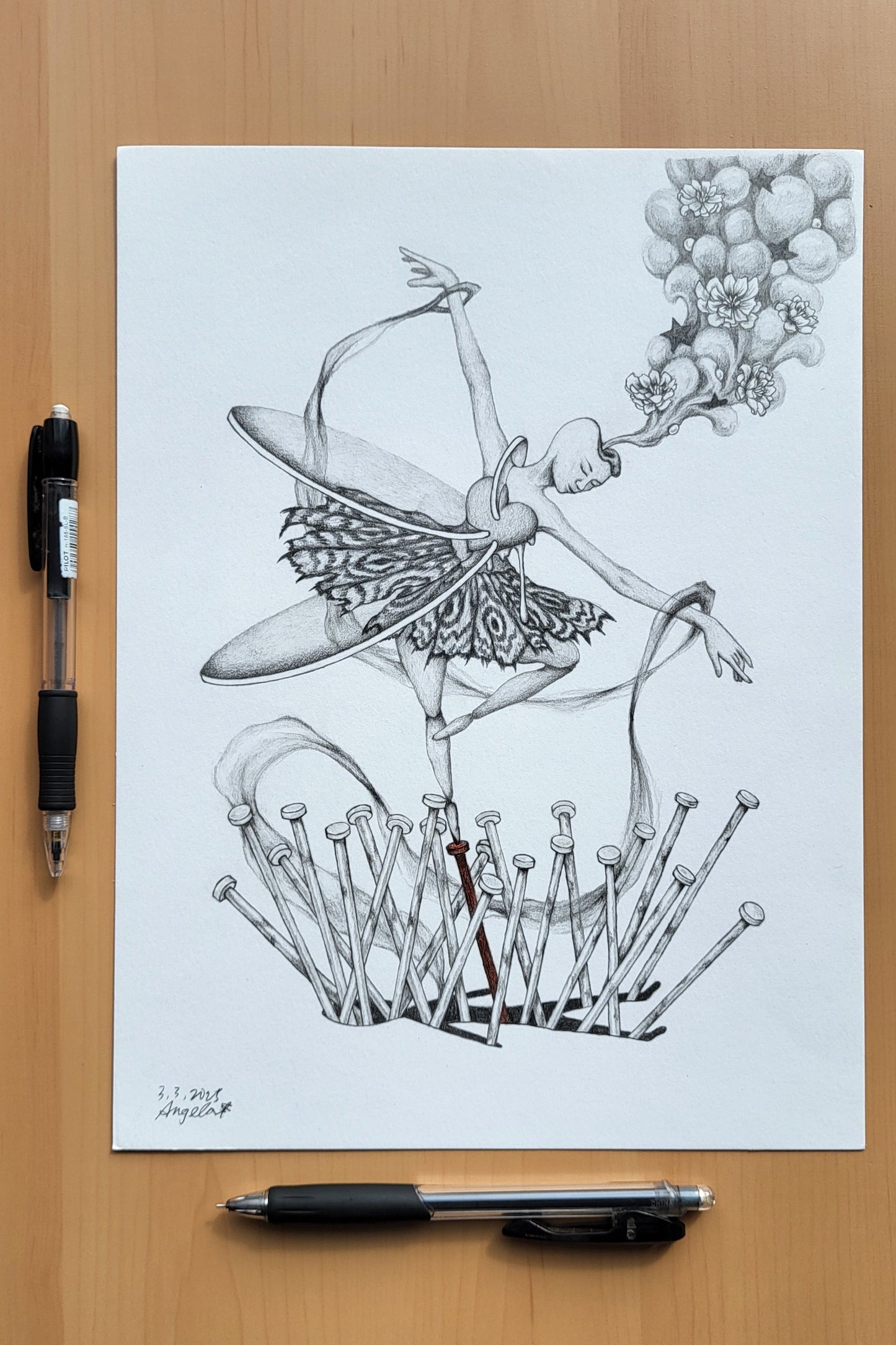 "Beauty in Pain" 9in x 12in framed