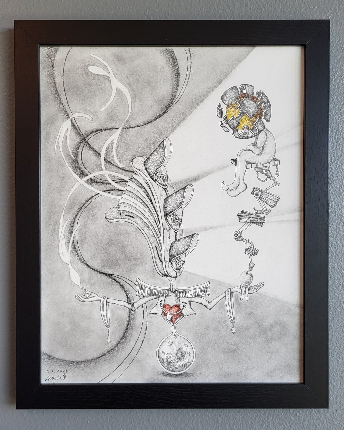 "The Pursuit of Money" 11in x 14in framed