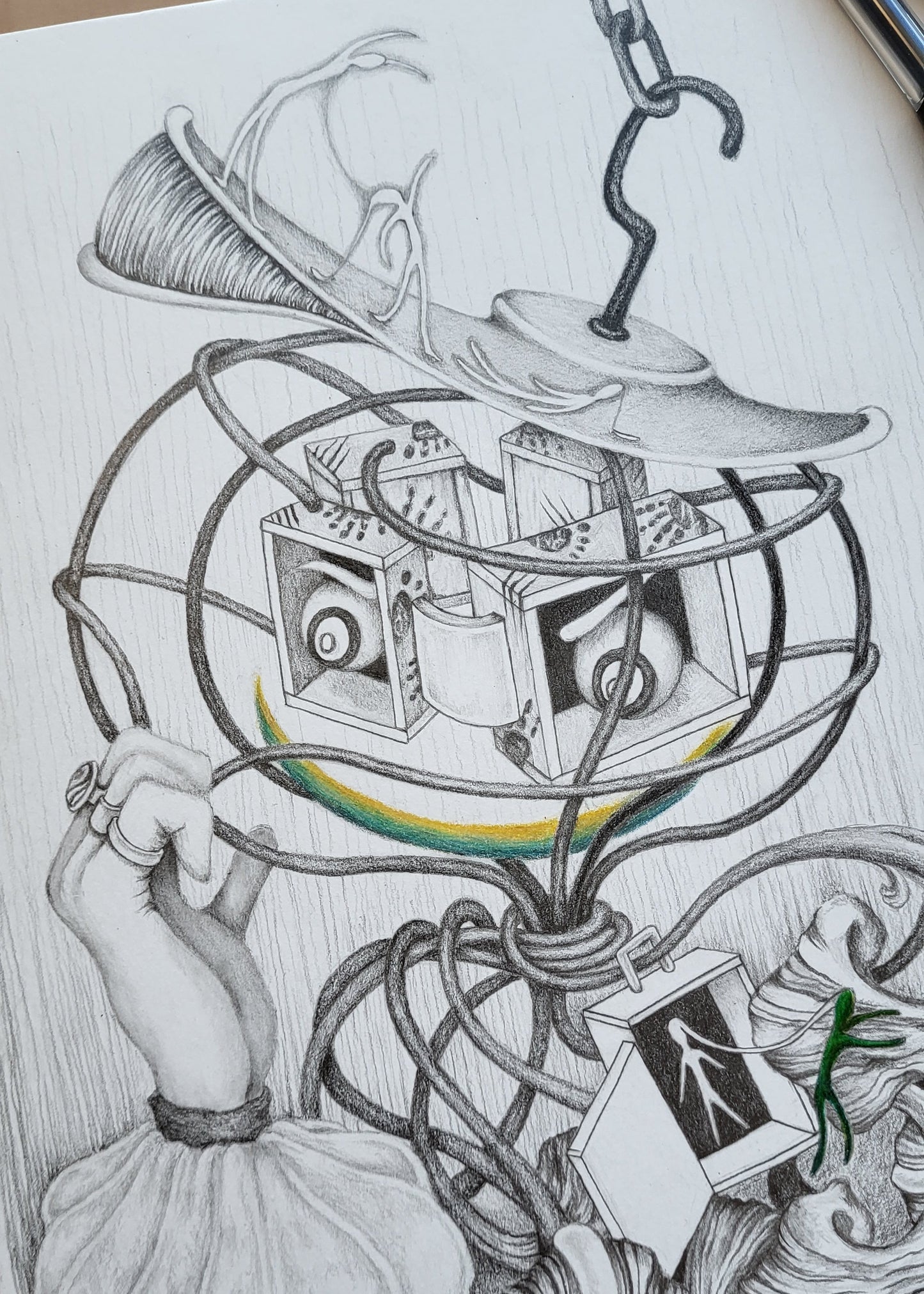 "The Naughty Prisoner" 9in x 12in framed