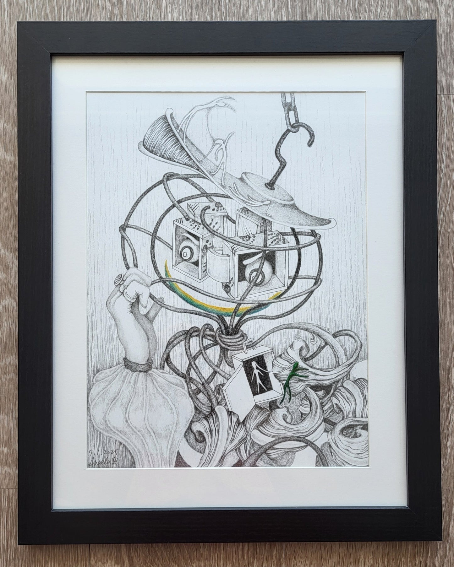 "The Naughty Prisoner" 9in x 12in framed
