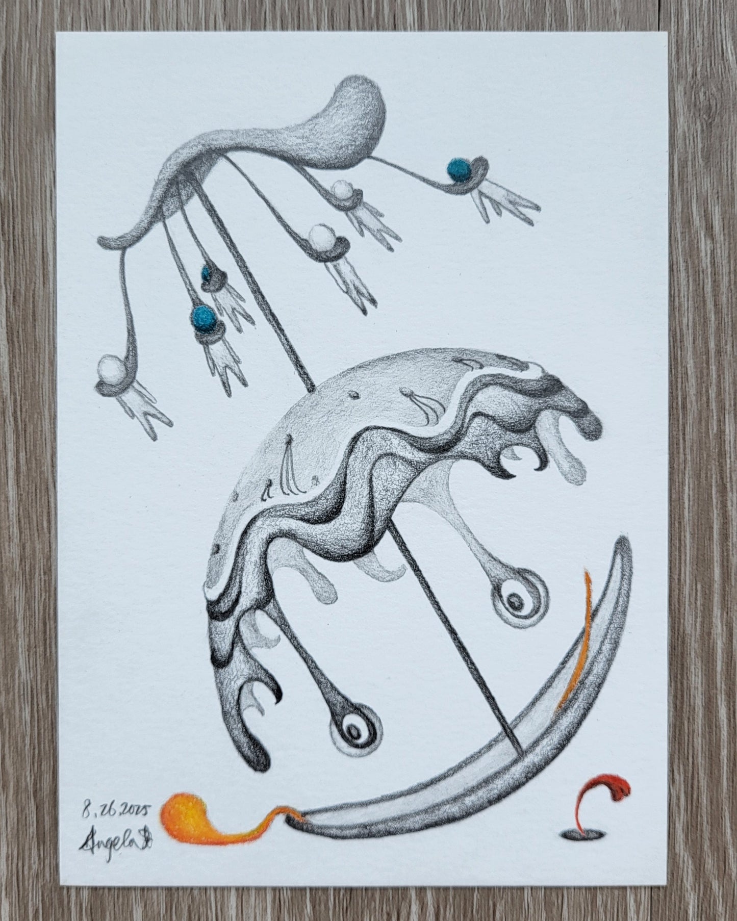 "Wicked Carousel" 5in x 7in framed