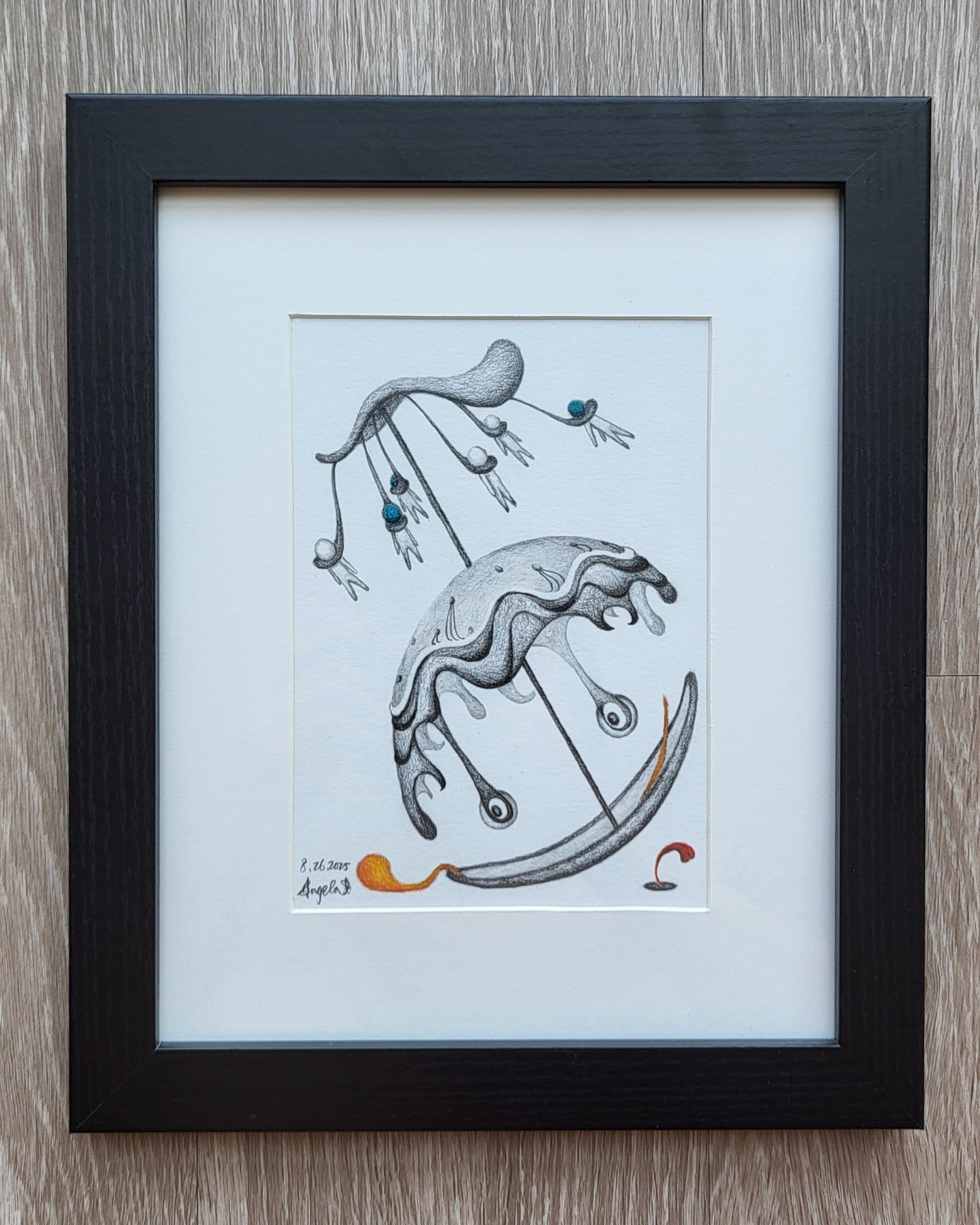 "Wicked Carousel" 5in x 7in framed