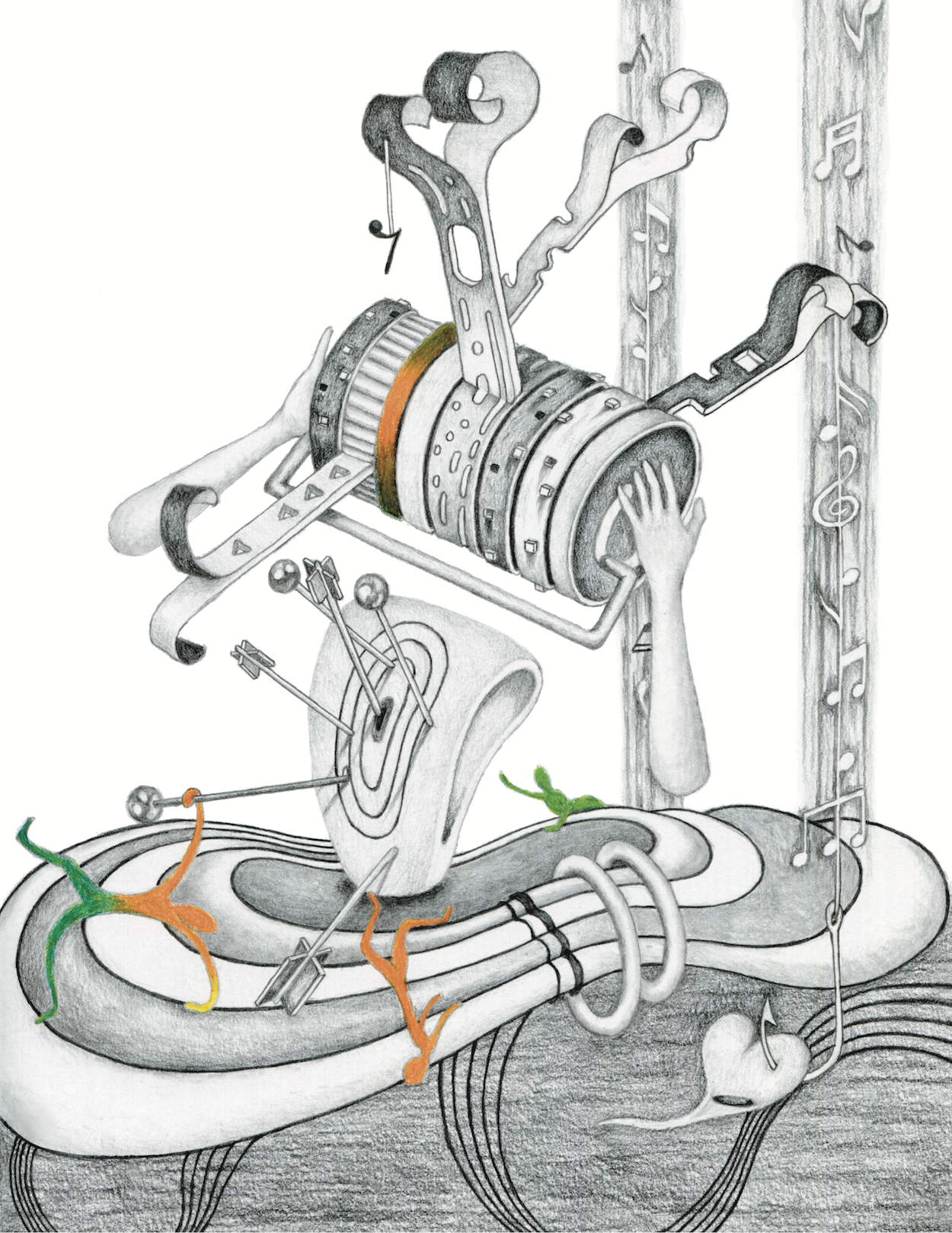 "Hitting the Notes" 9in x 12in framed
