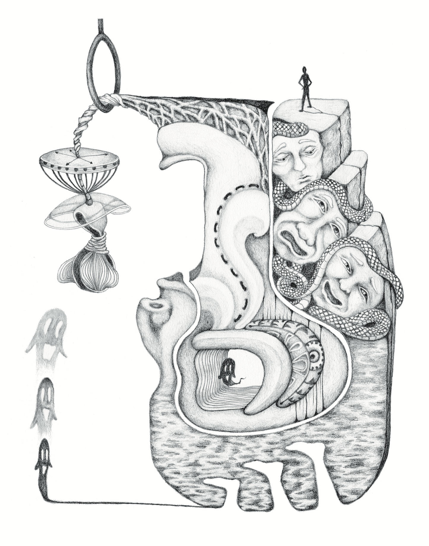 "Overthinking" 11in x 14in framed