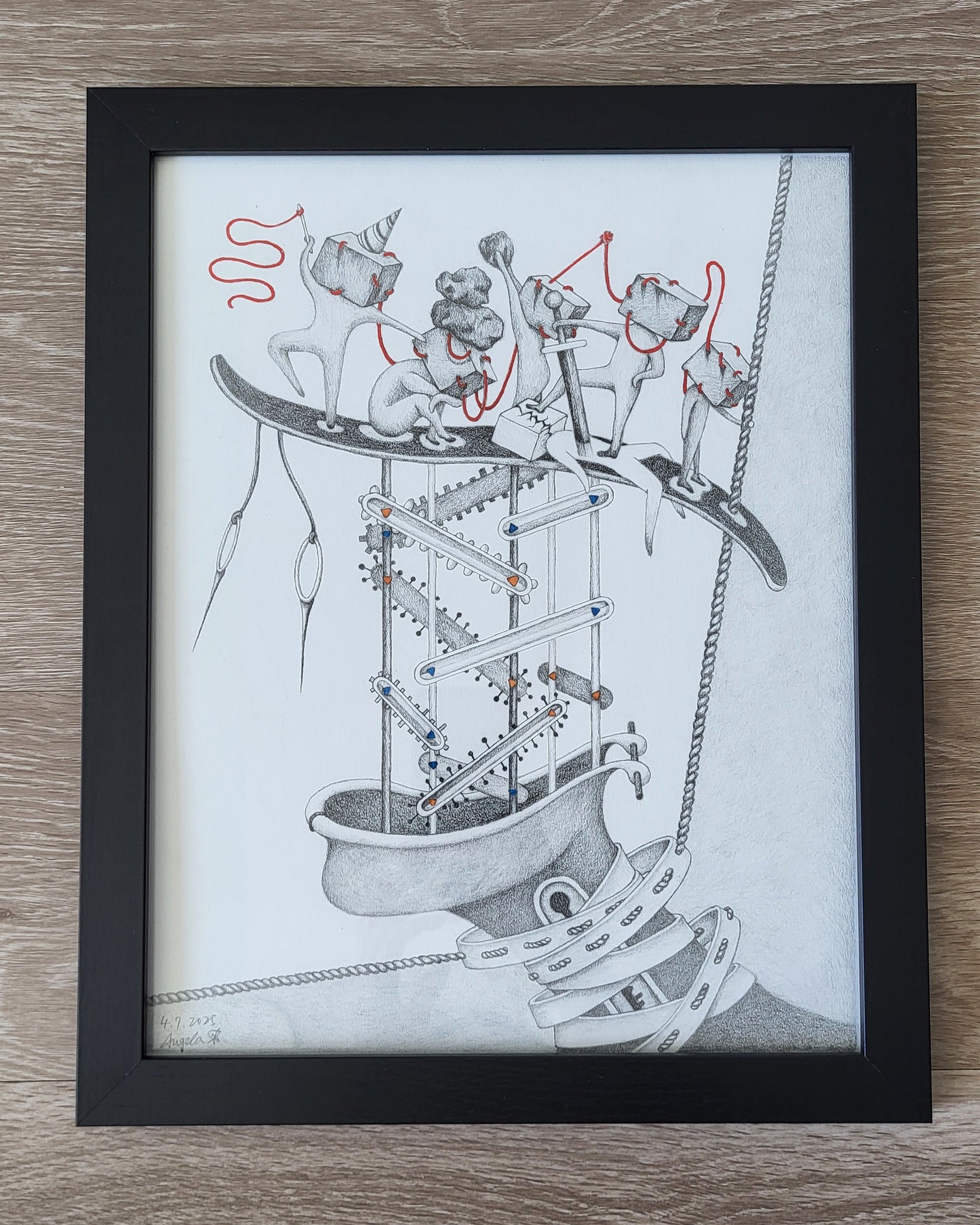 "Internal Conflict" 11in x 14in framed