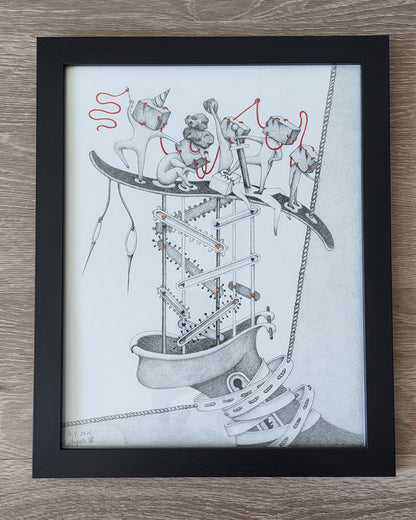 "Internal Conflict" 11in x 14in framed