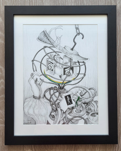 "The Naughty Prisoner" 9in x 12in framed