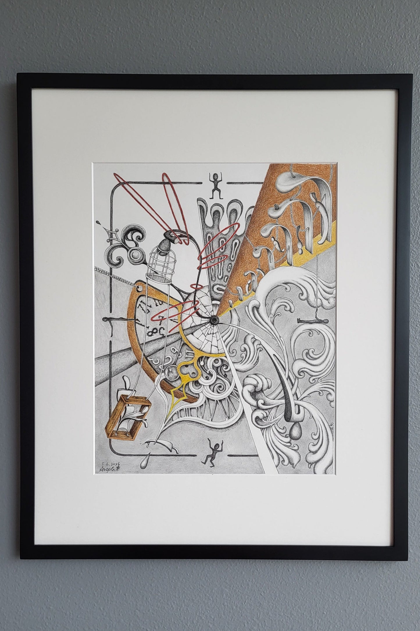 "Fractured Time" 11in x 14in framed