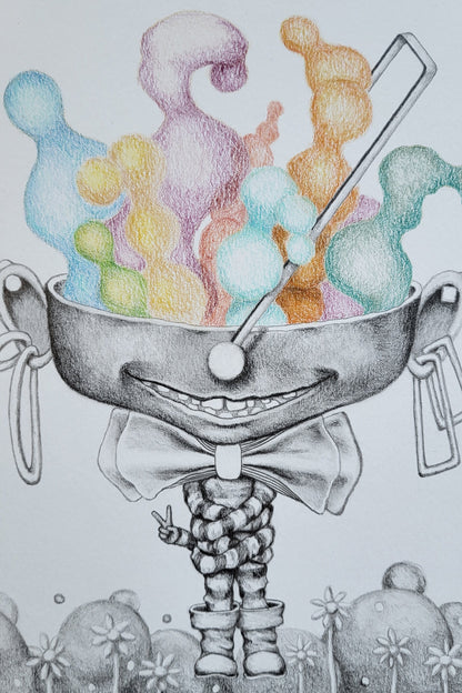 "The Art of Scheming" 8in x 10in framed