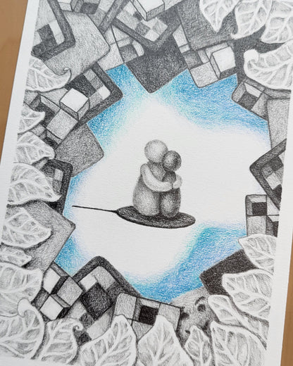 "I'm Here" 5in x 7in framed