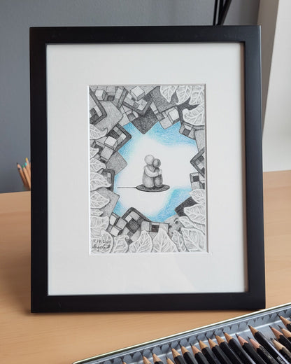 "I'm Here" 5in x 7in framed